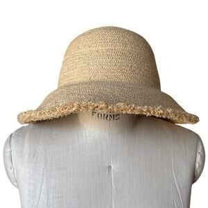 NWT Will + Bear Stevi Raffia Hat in Sand Size Medium